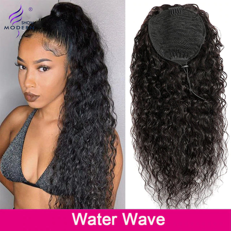 Mogolian Afro Kinky Curly Drawstring Ponytail Human Hair Extensions 4B 4C Remy 10-30 Inch Long Kinky Straight Clip in Ponytail