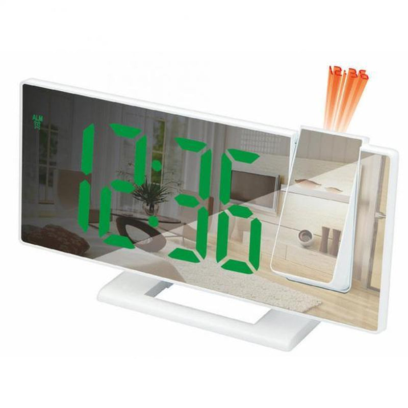 "Transform Your Bedroom with our LED Digital Projection Alarm Clock - Wake up to a Stunning Time Display on Your Ceiling - Dual Loud Bedside Clock with Mute Option!"