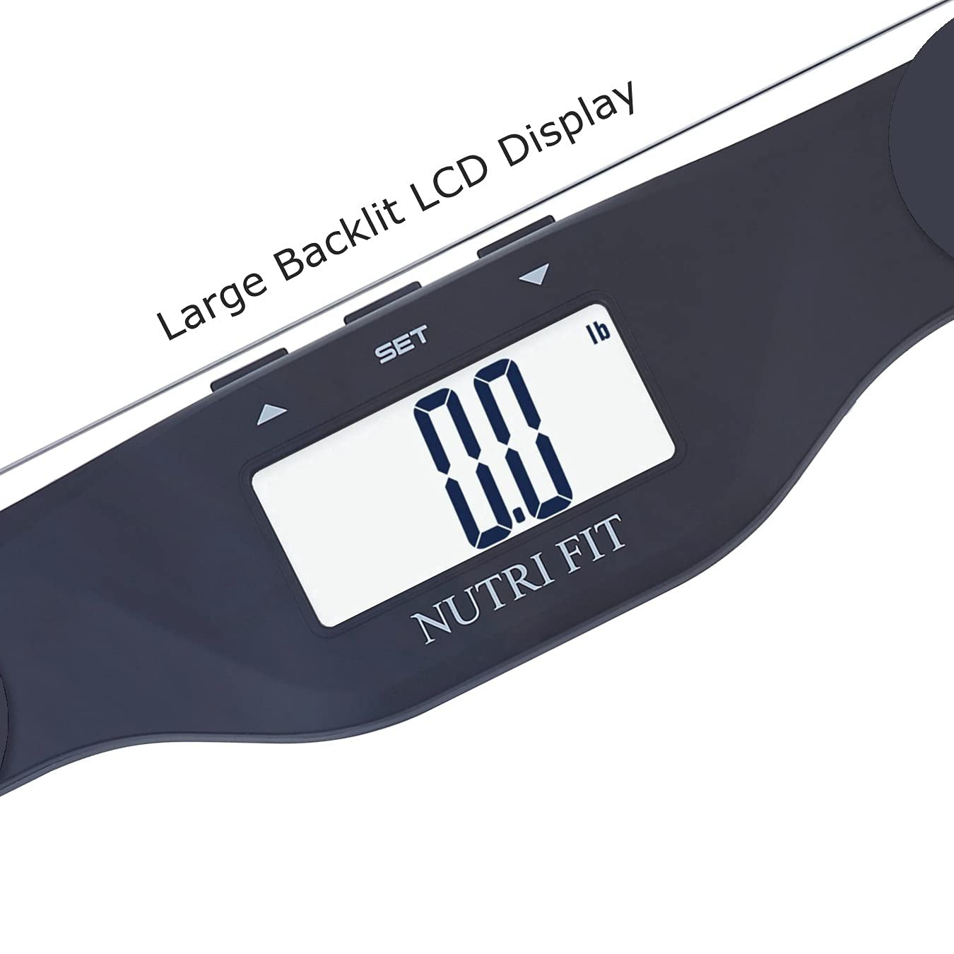 Professional title: "Digital BMI Scale with Body Mass Index Analysis, 400 Lbs Capacity, Large Backlight Display - Black"