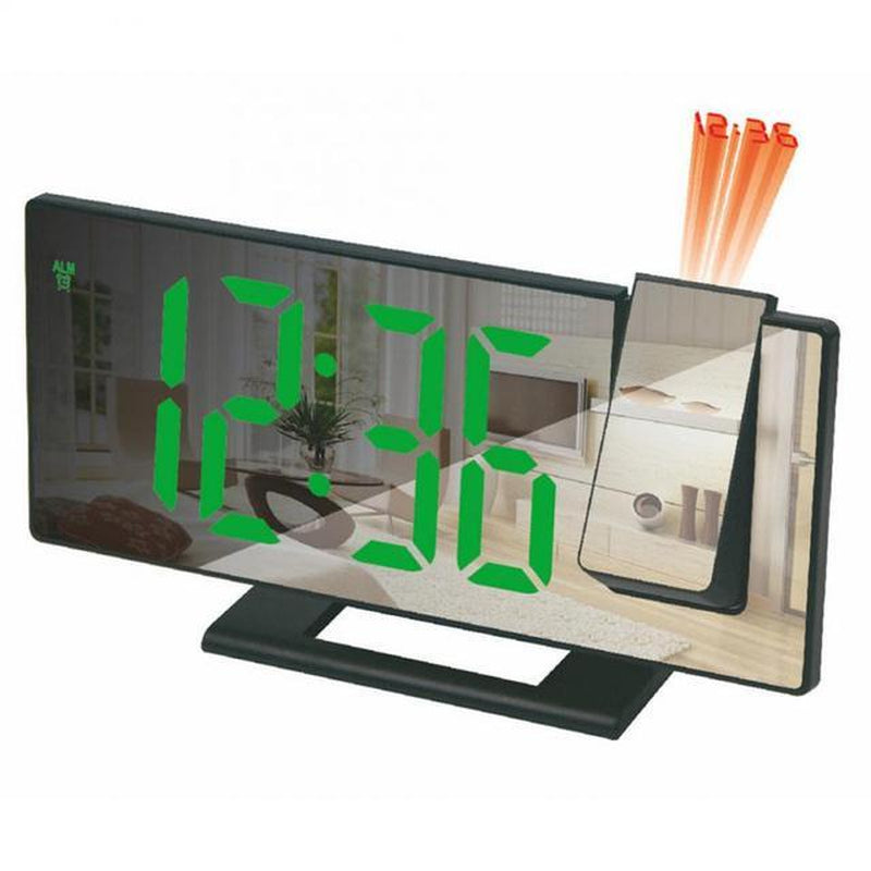 "Transform Your Bedroom with our LED Digital Projection Alarm Clock - Wake up to a Stunning Time Display on Your Ceiling - Dual Loud Bedside Clock with Mute Option!"