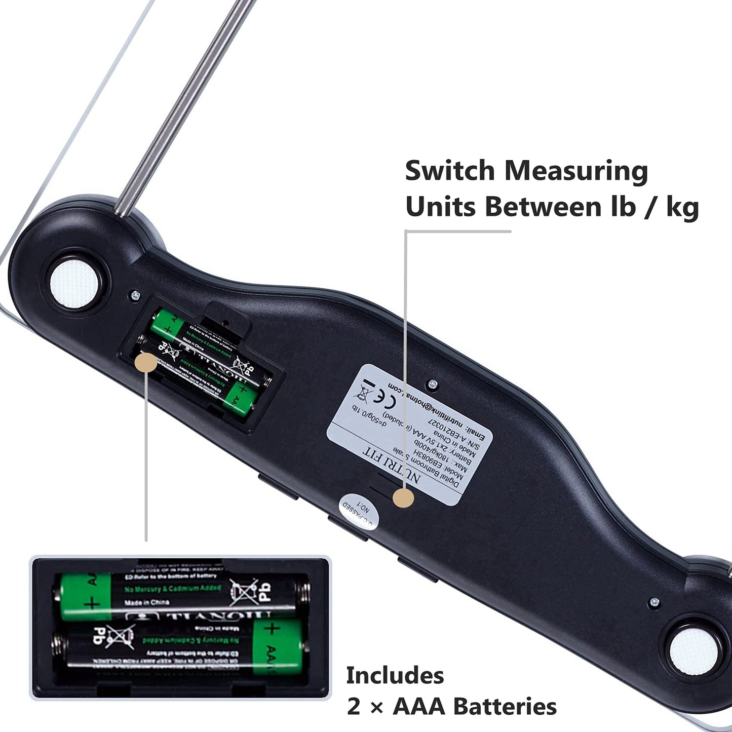 Professional title: "Digital BMI Scale with Body Mass Index Analysis, 400 Lbs Capacity, Large Backlight Display - Black"