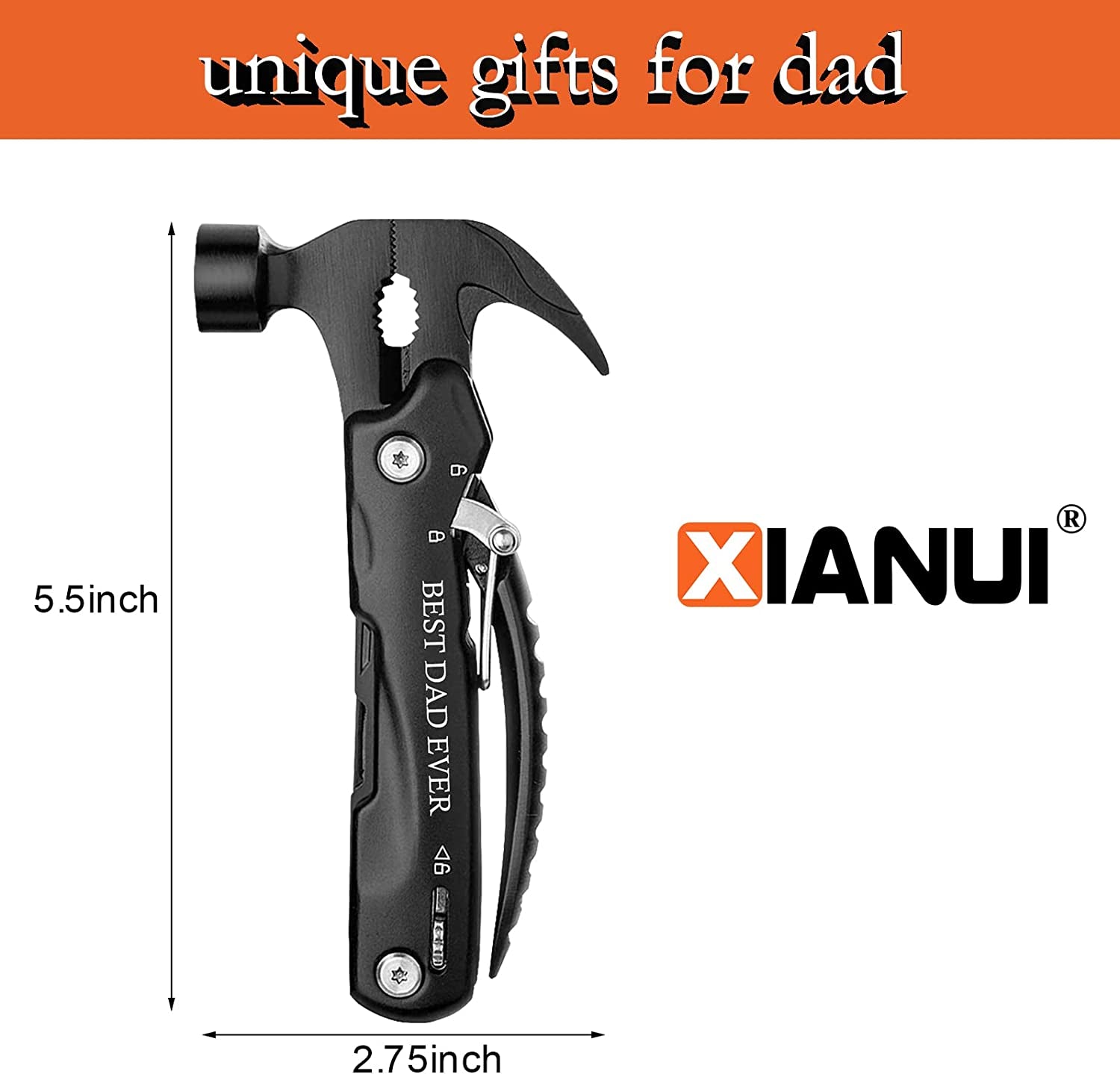 "Father's Day Multitool Hammer - The Ultimate Gift for the World's Greatest Dad! Surprise Him with a One-of-a-Kind Present and Unforgettable Christmas Gifts from Loved Ones - Perfect Stocking Stuffers for the Dad Who Deserves Everything!"