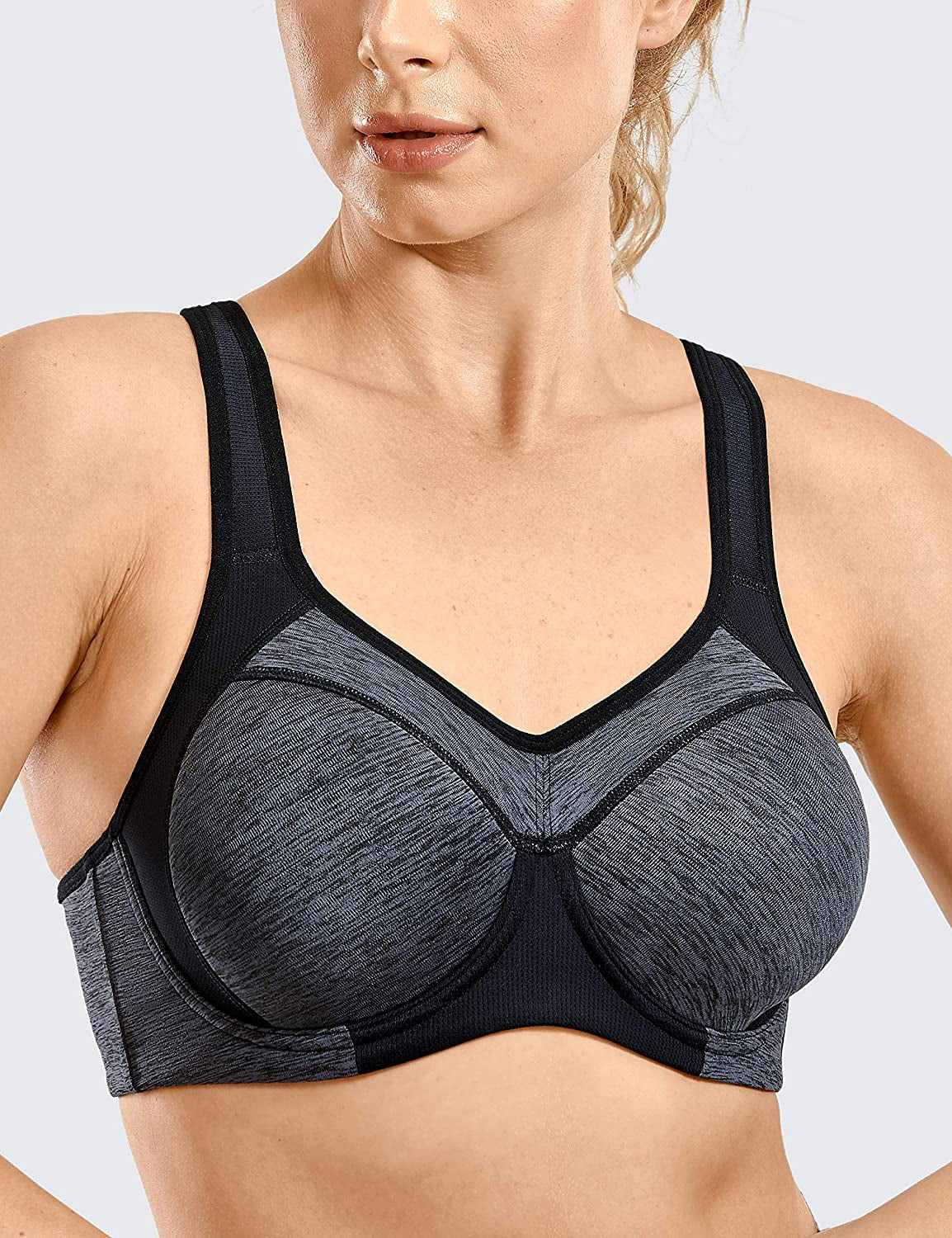 Women'S Full Support High Impact Racerback Lightly Lined Underwire Sports Bra