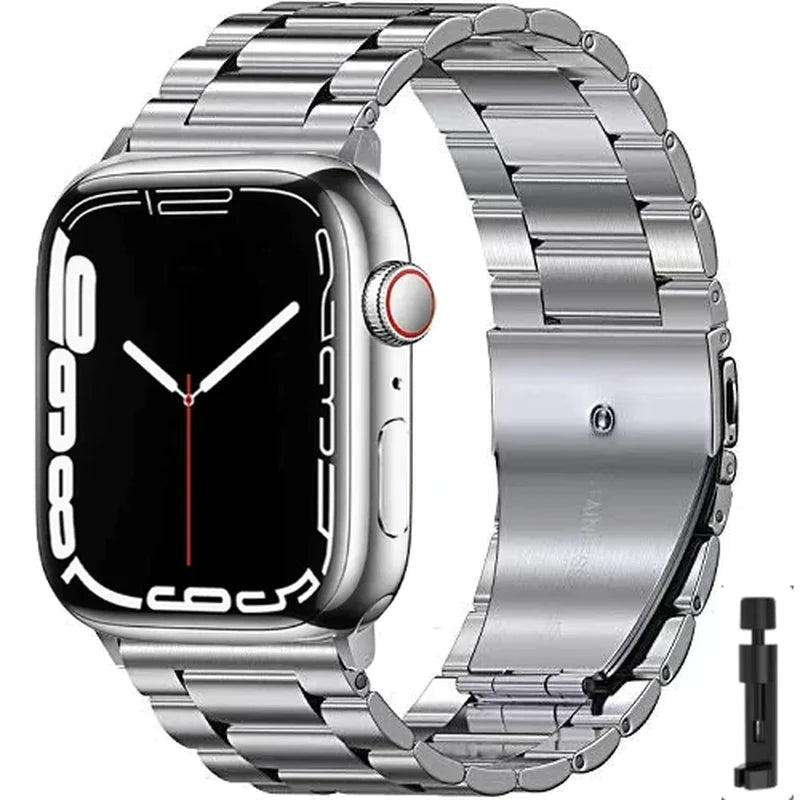 Stainless Steel Metal Strap for Apple Watch - Ultra 49mm, Compatible with Apple Watch Series 6/5/4/3/SE - 45mm, 41mm, 44mm, 42mm, 40mm